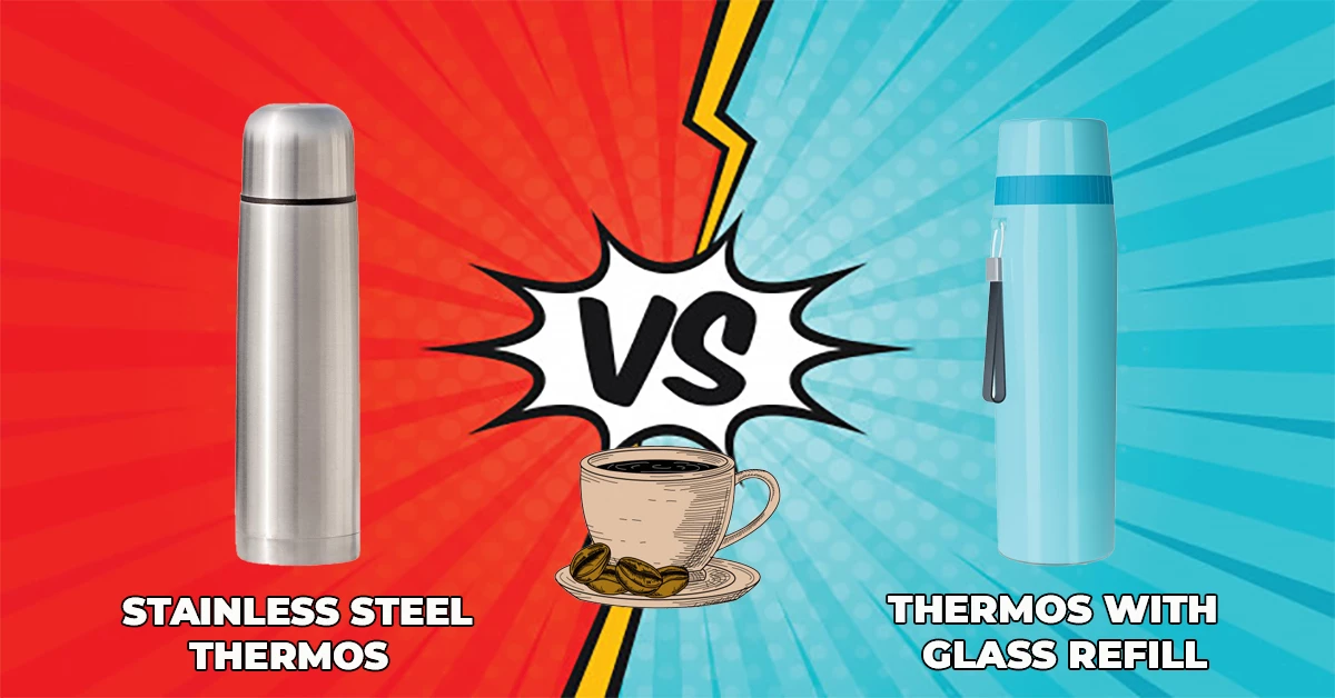 Thermos for coffee: Stainless steel vs. glass as material may change taste