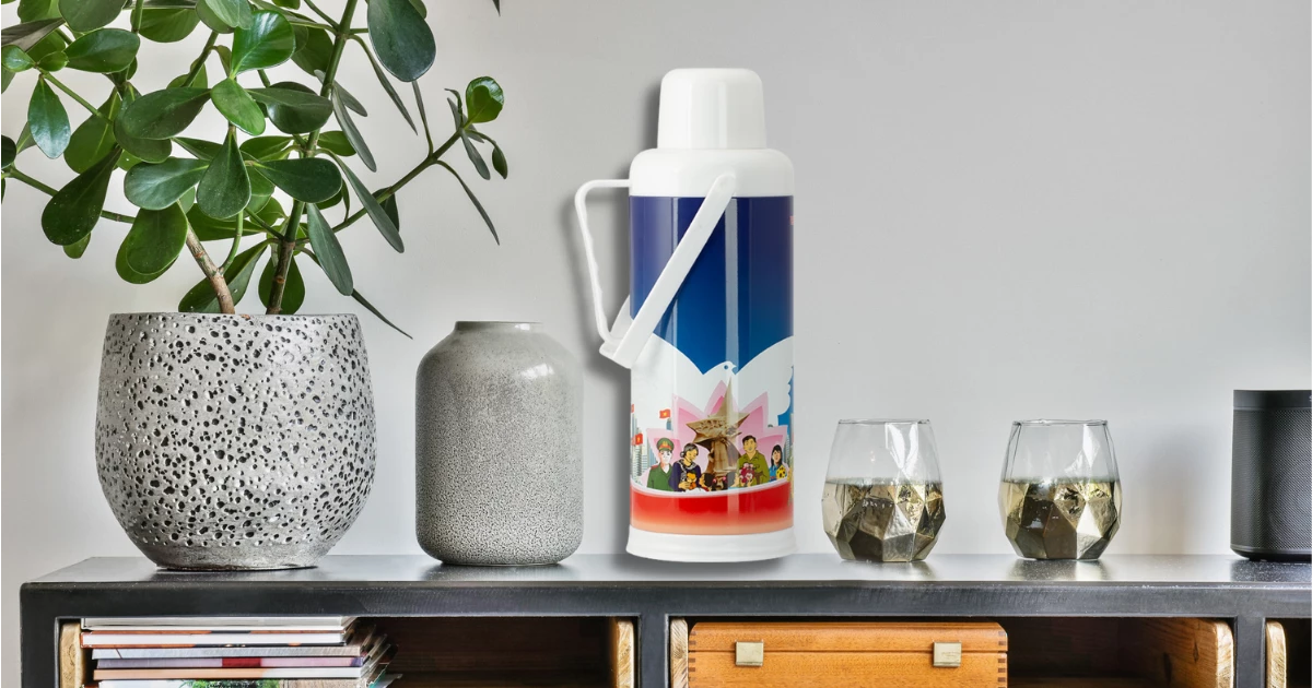 Rang Dong's pattern vacuum flask can decorate our space