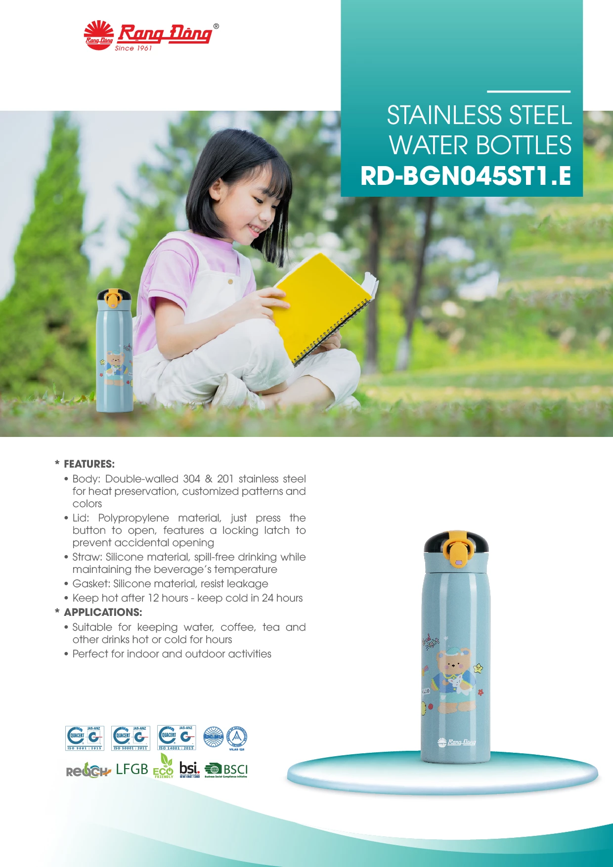 Stainless Steel Water Bottles RD-BGN045ST1.E