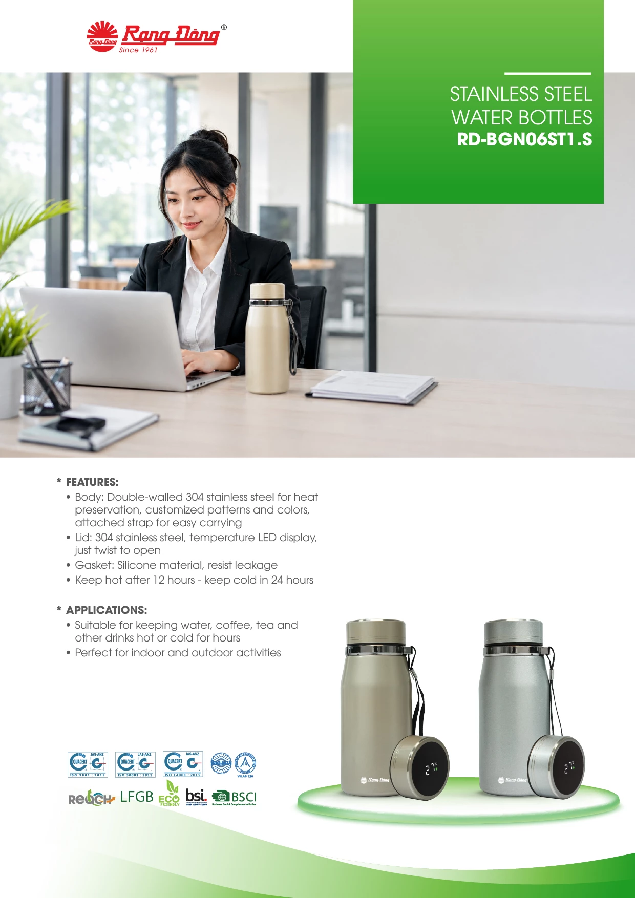 Stainless Steel Water Bottles RD-BGN06ST1.S
