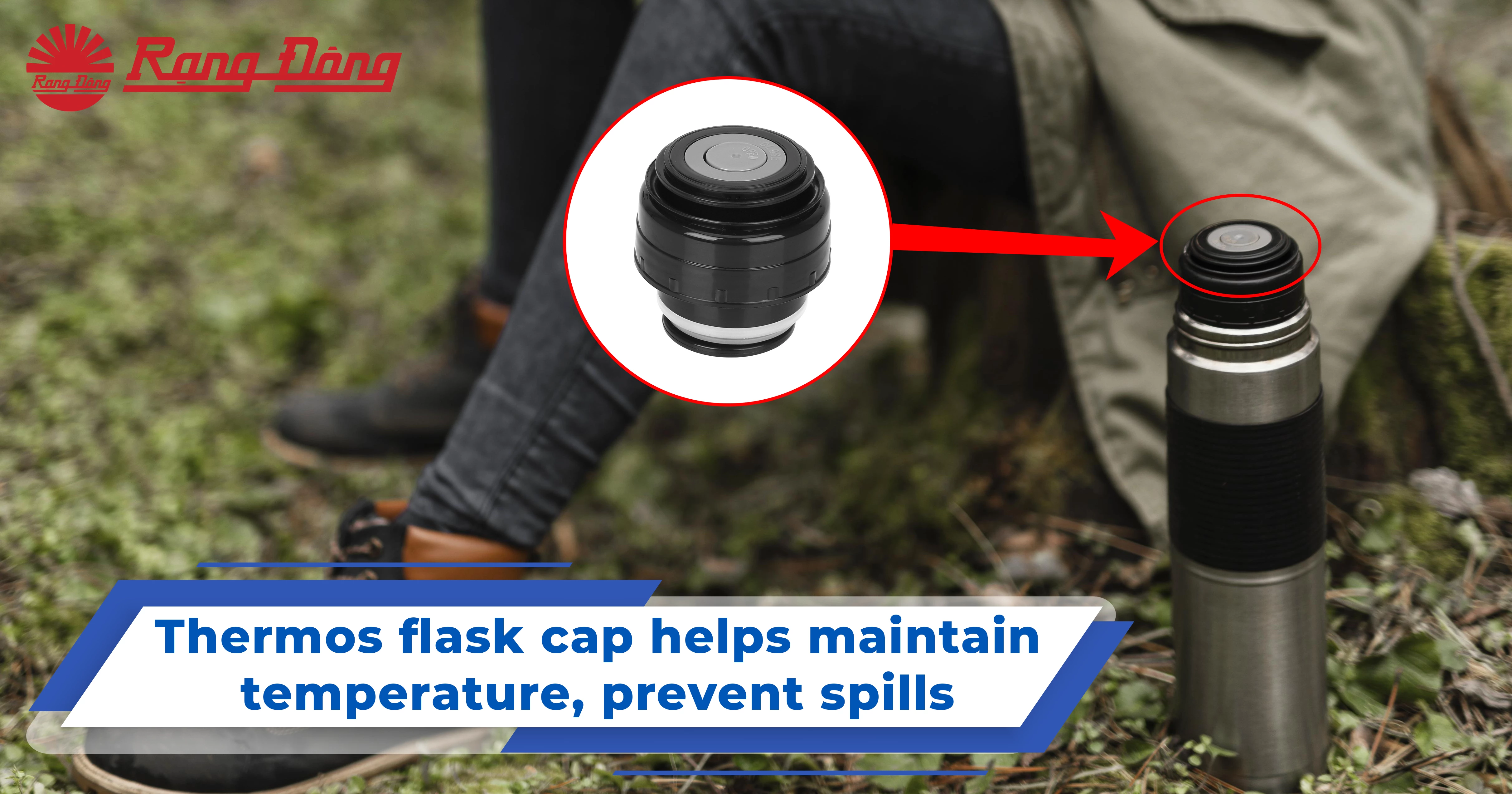 Thermos flask cap helps maintain temperature, prevent spills