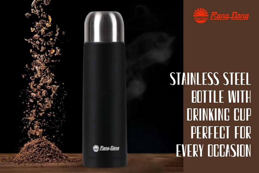 Stainless steel bottle with drinking cup perfect for every occasion